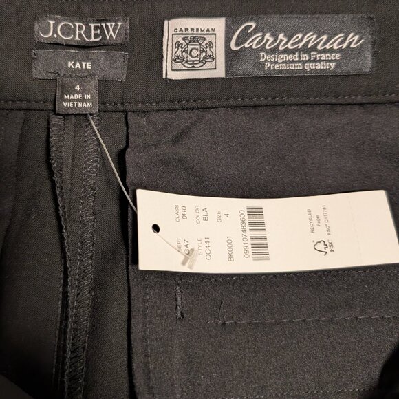 J. Crew Kate Pant, Black., Size 4, NWT - Picture 3 of 3